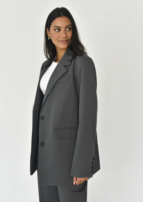 Gerader Oversize-Blazer In Grau