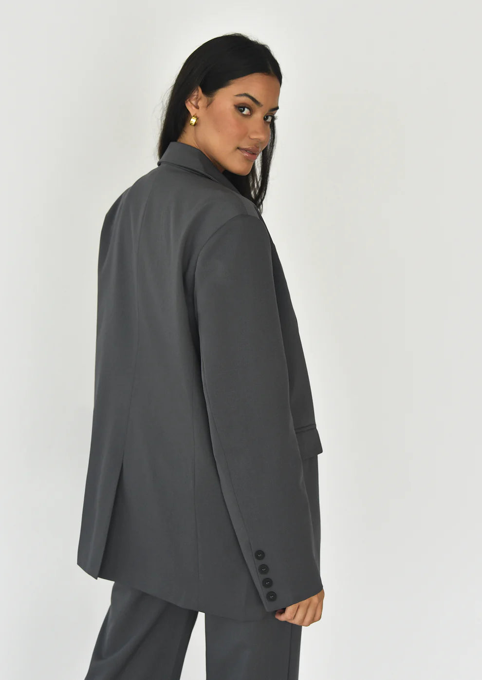 Gerader Oversize-Blazer In Grau