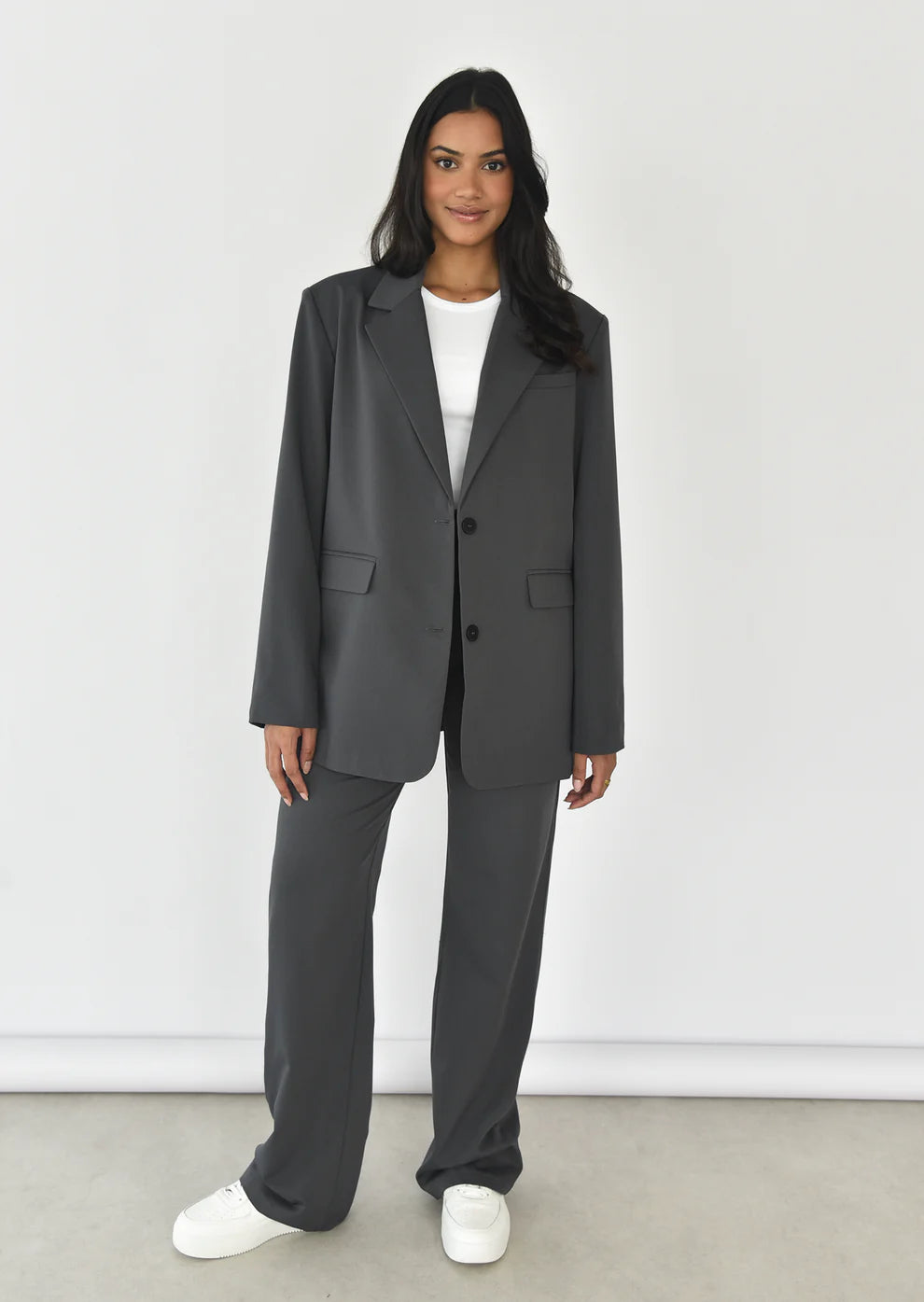 Gerader Oversize-Blazer In Grau