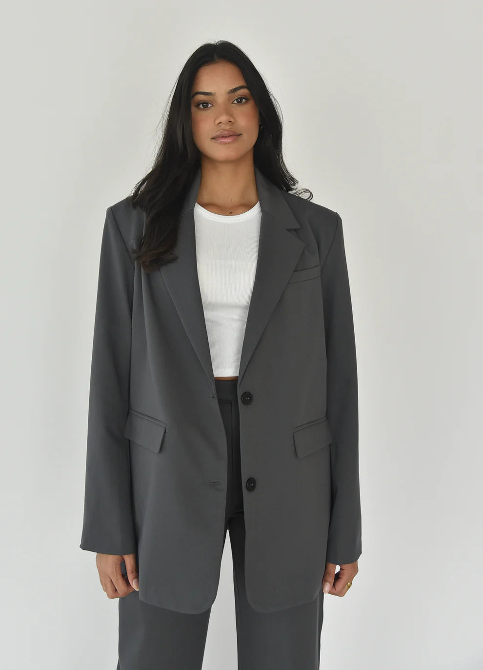 Gerader Oversize-Blazer In Grau